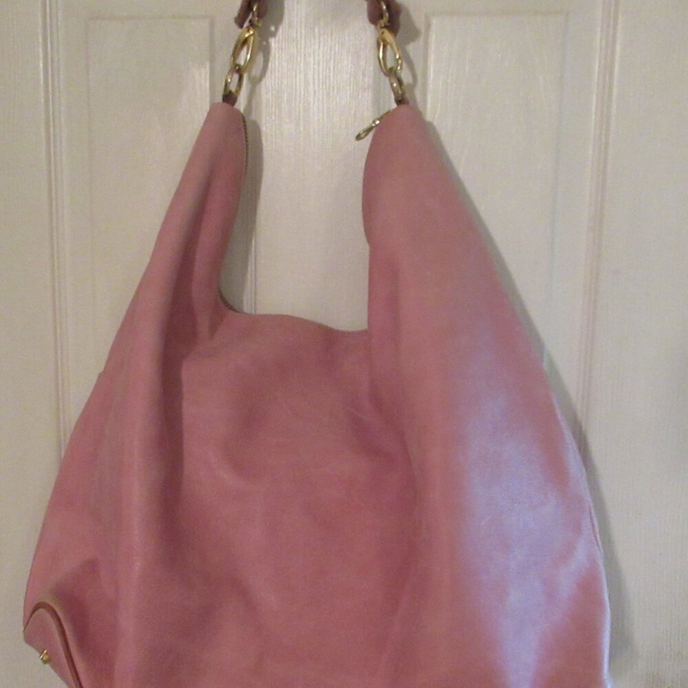 Terrida Tote Shopper Bag Colorful Bag XL Pink Leather - Picture 3 of 13